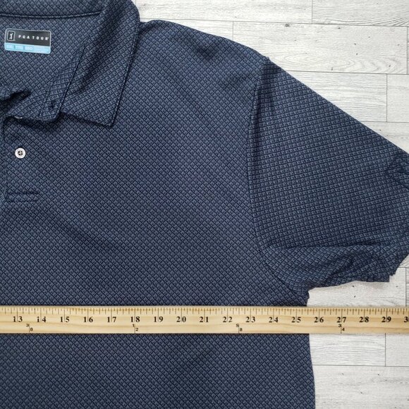 PGA Tour Golf Shirt Geometric Print Blue Mens Size XXL 2XL Travel Casual Preppy - Picture 9 of 10
